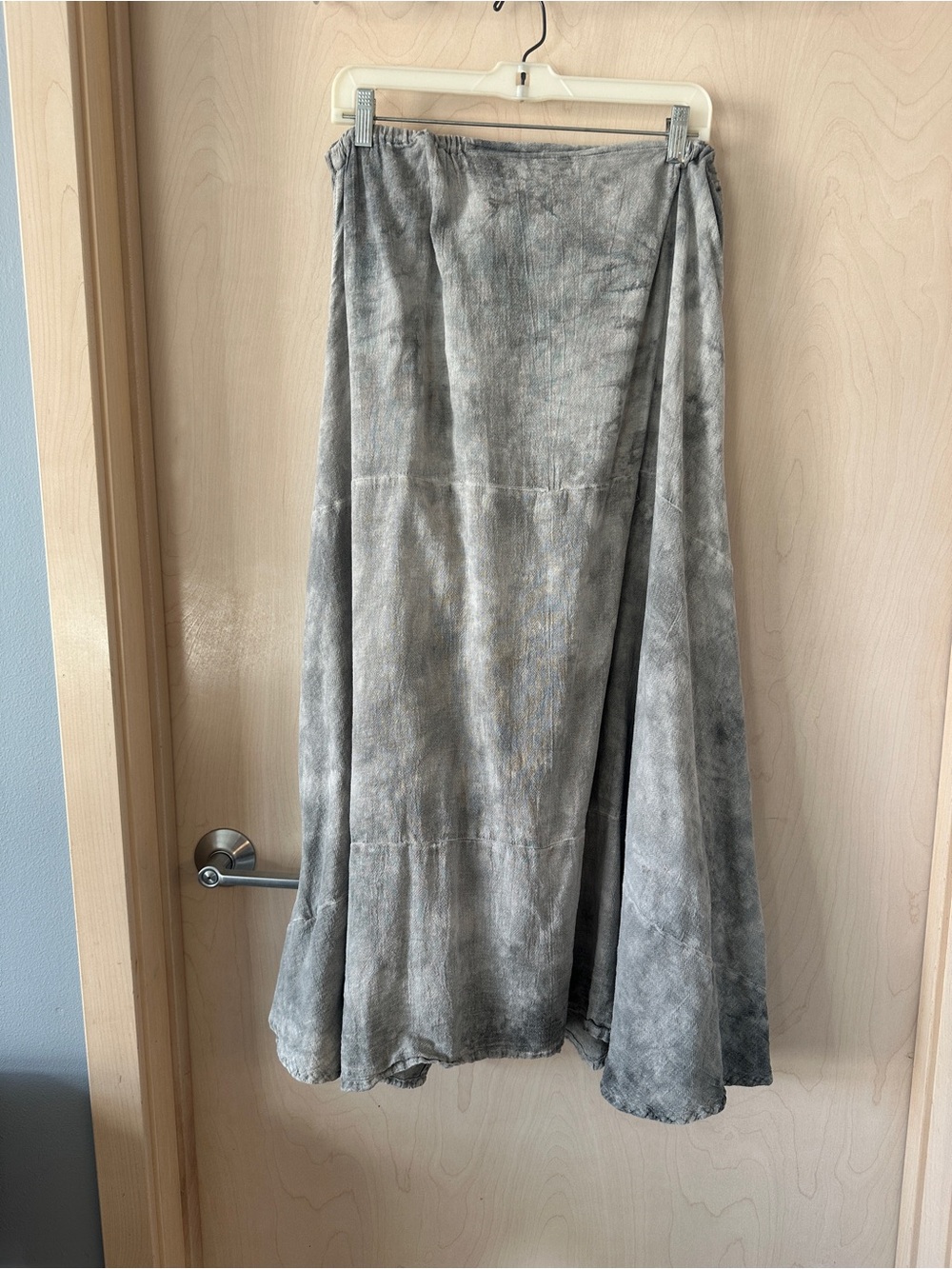 Oh My Gauze! Sz 2 large Lagenlook Elastic Waist Gray Wash Skirt